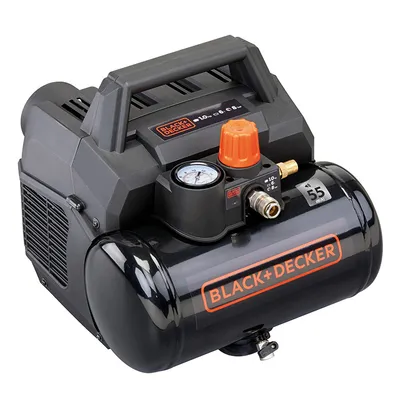 Електрически безшумен безмаслен компресор Black & Decker  1 к.с., 6 л, 100 л/мин, 8 bar, BXCMS106HE