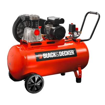 Електрически компресор с ремъчна предавка Black & Decker 2 к.с., 100 л, 220 л/мин, 10 bar, BD220-100-2M