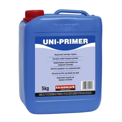 Грунд Isomat за бои, замазки и мазилки дълбокопроникващ 5 кг, бял, Uni-Primer