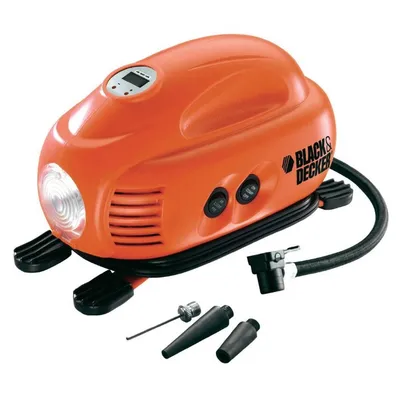 Компресор Black & Decker за помпане на гуми 8.27 bar, 12 V, ASI200
