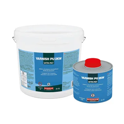 Лак полиуретанов Isomat  5 кг, безцветен сатен мат, Varnish-PU 2KW