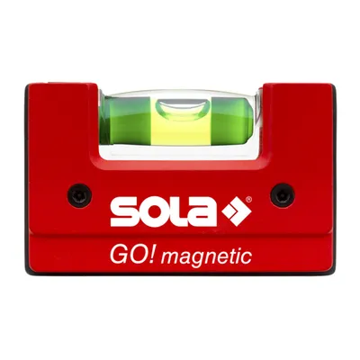 Нивелир мини Sola пластмасов с магнит и клипс 75 мм, 0.75 мм/м, Go! magnetic