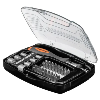 Отвертка-държач с тресчотка Black & Decker комплект с битове  40 бр., A7062