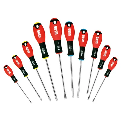 Комплект електротехнически отвертки Usag PH/PZ/SB  10 бр., 322 SH10
