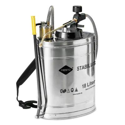 Ръчна пръскачка Mesto от неръждавейка за растителна защита 18 л, 6 bar, FPM, Stabilus 3541G
