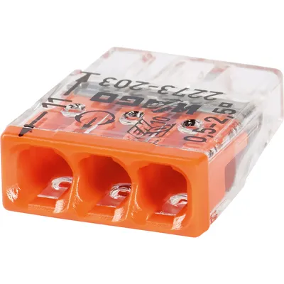 Разклонителна клема Wago  2.5-6 мм2, 3 гнезда, Compact Push Wire