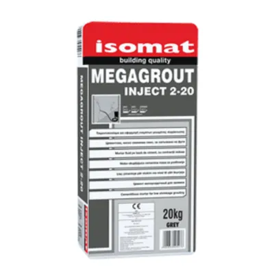 Смес Isomat за саниране на стоманобетонни конструкции с висока течливост 20 кг, сива, Megagrout-inject 2-20