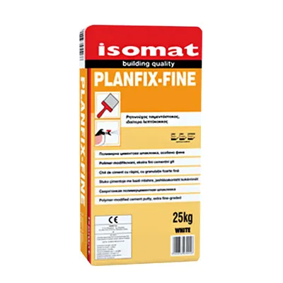 Смес Isomat за саниране на стоманобетонни конструкции за шпакловка до 5 мм 25 кг, бяла, Planfix-Fine
