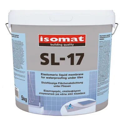 Течна хидроизолационна мембрана Isomat течна за баня  15 кг, сива, SL-17