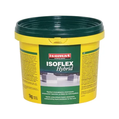 Течна хидроизолационна мембрана Isomat  за покриви и тераси 1 кг, бяла, Isoflex Hybrid
