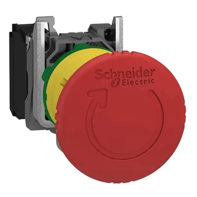 Авариен стоп бутон Schneider Electric тип гъба с пружинно връщане 0.1-6 A, 240 V, 1 NC, червен, Harmony XB4