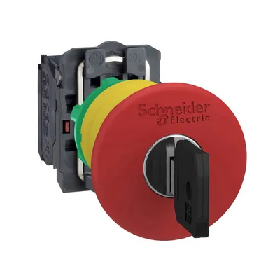 Авариен стоп бутон Schneider Electric тип гъба с пружинно връщане 3 A, 240 V, 1 NC, червен, Harmony XB5
