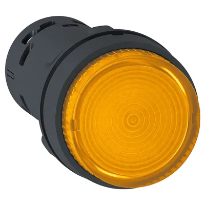 Бутонен превключвател Schneider Electric с пружинно връщане светещ моноблок  0.3 A, 24 V, 1 NO, оранжев, Harmony XB7