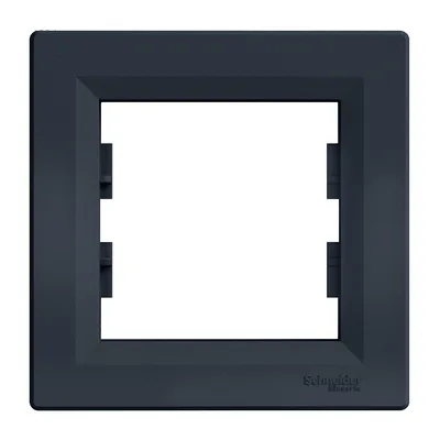 Декоративна рамка Schneider Electric за ключове и контакти един модул антрацит, 80x80 мм, Asfora