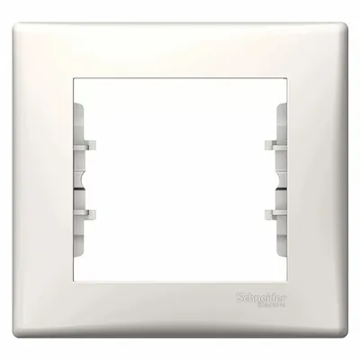 Декоративна рамка Schneider Electric за ключове и контакти един модул крем, 80x85x7 мм, Sedna