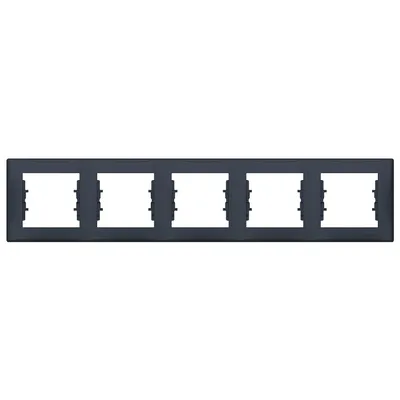 Декоративна рамка Schneider Electric за ключове и контакти пет модула графит, 370x80x7 мм, Sedna