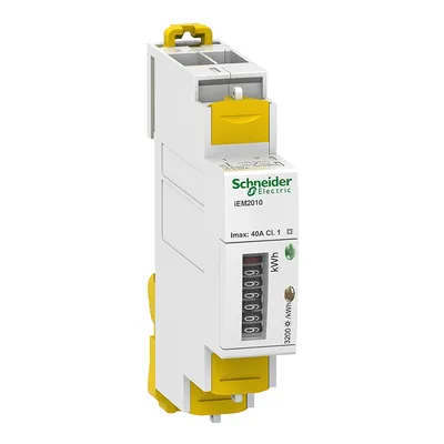 Еднотарифен монофазен електромер Schneider Electric с LCD дисплей за DIN шина  40 A, iEM2010