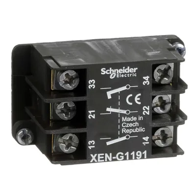 Контактен елемент Schneider Electric за команден бутон  10 A, 1 NC + 2 NO, черен, Harmony XAC