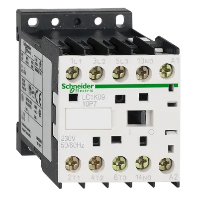Контактор Schneider Electric променливотоков 3P (3 NO), 1 NO, 220 V, 9 A, TeSys K