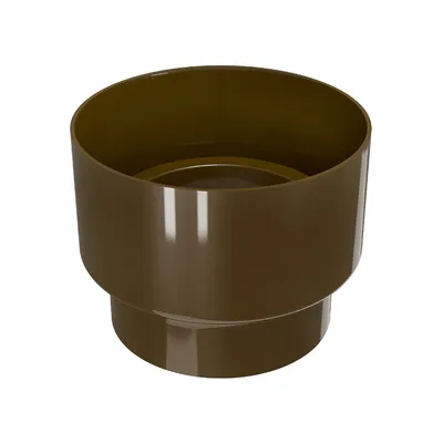 Муфа PVC Devorex за водосточни тръби редуктивна ф 100 мм - ф 80 мм, кафява, Elegance 140