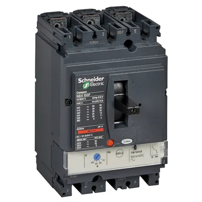 Прекъсвач мощностен Schneider Electric автоматичен тип А-1 регулируем  100 A, 7.5-40 kA, 3P, 690 V, 70-100 А, Compact NSX100Bt