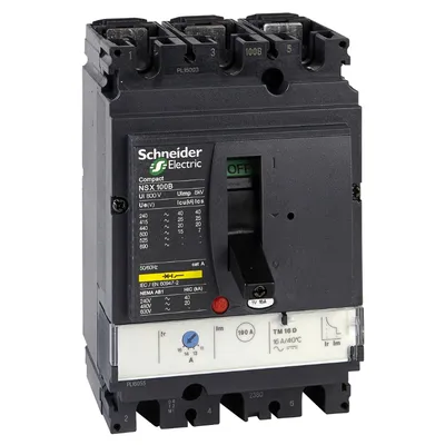 Прекъсвач мощностен Schneider Electric автоматичен тип А-1 регулируем  100 A, 7.5-40 kA, 3P, 690 V, 70-100 А, Compact NSX160B