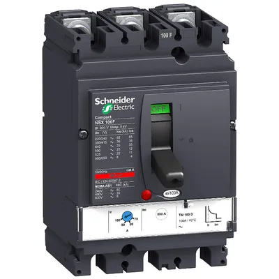 Прекъсвач мощностен Schneider Electric автоматичен тип А-1 регулируем  63 A, 4-85 kA, 3P, 690 V, 44.1-63 А, Compact NSX100F
