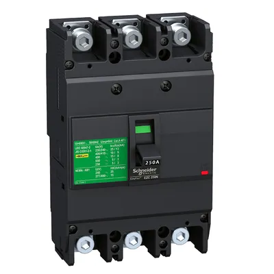 Прекъсвач мощностен Schneider Electric автоматичен тип А-2 фиксиран 250 A, 25 kA, 3P, 690 V, Easypact EZC250N