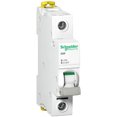 Прекъсвач Schneider Electric ръчен товаров еднополюсен шалтер 40 A, 4.2 kA, 1P, 240 V, Acti 9 iSW