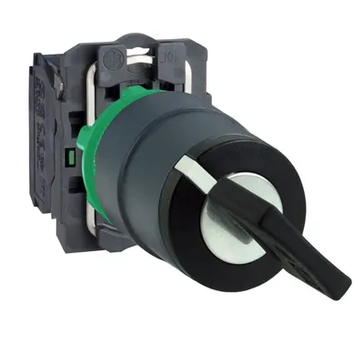 Превключвател пуск-стоп Schneider Electric 3 позиции, със задържане 3 A, 240 V, 2 NO, черен, Harmony XB5