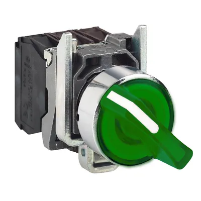 Превключвател пуск-стоп Schneider Electric със задържане светещ  0.1-6 A, 24 V, 1 NC + 1 NO, зелен, Harmony XB4 ATEX D