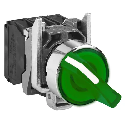 Превключвател пуск-стоп Schneider Electric със задържане светещ  3 A, 24 V, 1 NC + 1 NO, зелен, Harmony XB4