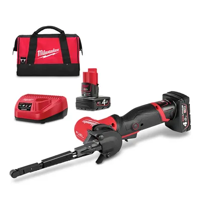 Акумулаторен лентов шлайф Milwaukee    с 2 батерии и зарядно, 12 V, 4 Ah, 0-560/0-1105 м/мин, 457х13 мм, 0-7200/0-14 500 об./мин, M12FBFL13-402B