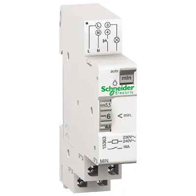 Стълбищен автомат Schneider Electric за монтаж на DIN шина  16 A, 230 V, MIN