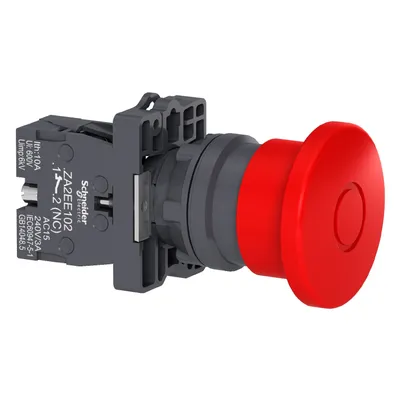 Авариен стоп бутон Schneider Electric тип гъба с натиск/дърпане 3 A, 240 V, 1 NC, червен, Easy Harmony XA2E