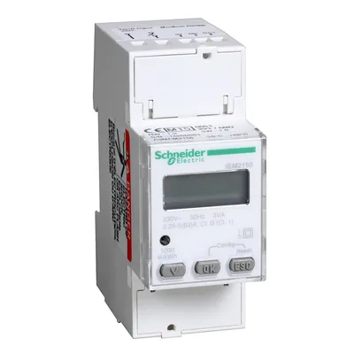Двойнотарифен монофазен електромер Schneider Electric с LCD дисплей за DIN шина  63 A, Acti 9 iEM2100