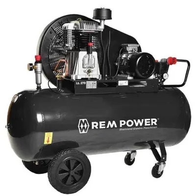 Електрически компресор с ремъчна предавка REM Power  5.5 к.с., 270 л, 670 л/мин, 11 bar, E 692/11/270