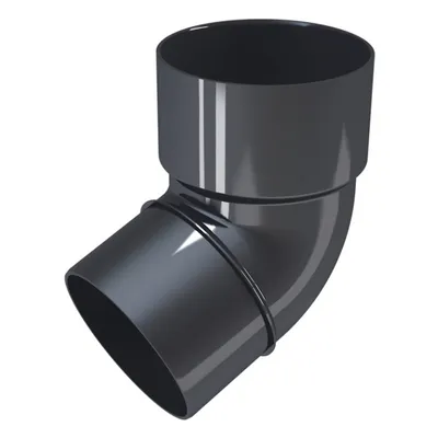 Коляно Devorex за водосточни тръби ф 80 мм, 67 °, графит, Classic 120