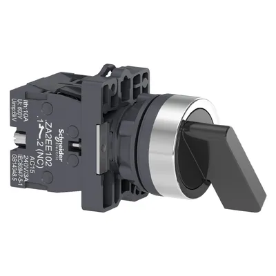 Превключвател пуск-стоп Schneider Electric 2 позиции без връщане 3 A, 230 V, 1 NO + 1 NC, черен, Easy Harmony XA2E