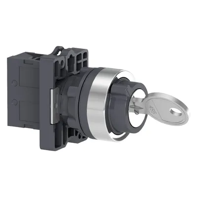 Превключвател пуск-стоп Schneider Electric с ключ 2 позиции без връщане 3 A, 230 V, 1 NO, черен, Easy Harmony XA2E