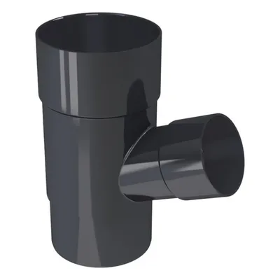 Разклонител PVC Devorex за водосточни тръби ф 80/50 мм, 67.5 °, графит, Classic 120