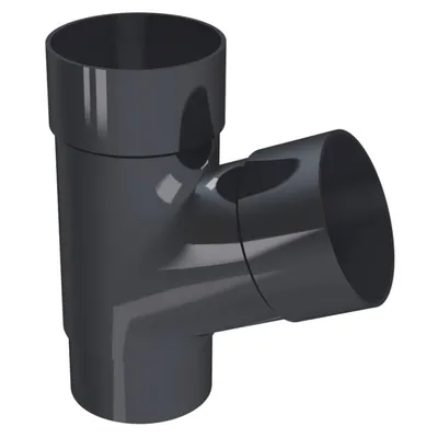 Разклонител PVC Devorex за водосточни тръби ф 80 мм, 67.5 °, графит, Classic 120