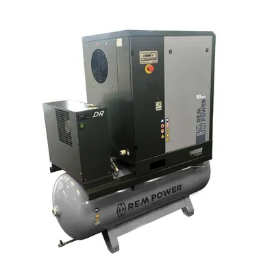 Винтов компресор с ресивър REM Power с изсушител и ремъчна предавка  14.7 к.с., 500 л, 1500 л/мин, 10 bar, EPM 1504/10/500 DR