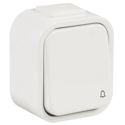 Звънчев бутон Zamel без светлинна индикация  12 V, бял, открит монтаж, PDH-991