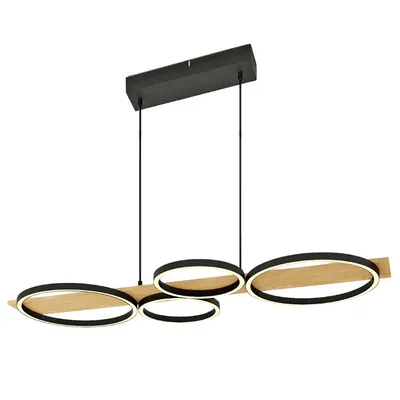 LED лампа Vivalux интериорна за открит монтаж 38 W, 900x380x1200 мм, 3000/4000/6000 K, 230 V, черно/дърво, Matteo