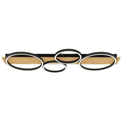LED лампа Vivalux интериорна за открит монтаж 38 W, 900x380x60 мм, 3000/4000/6000 K, 230 V, черно/дърво, Matteo