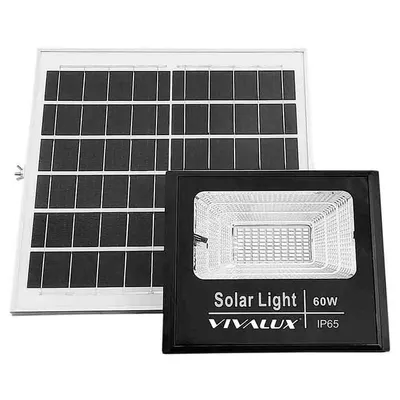 LED прожектор Vivalux със соларен панел 60 W, 3.2 V, 6400 K, черен, Isola LED