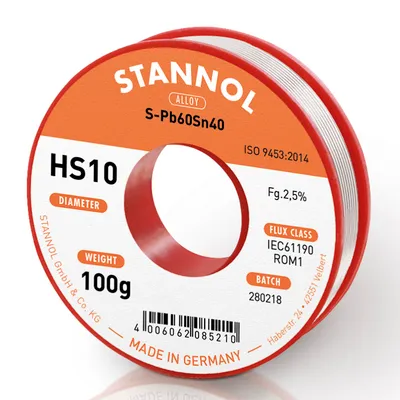 Тинол Stannol на ролка  1 мм, 0.1 кг, HS10