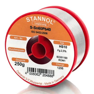 Тинол Stannol на ролка  1 мм, 0.25 кг, HS10