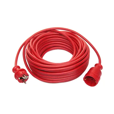 Удължител на кабели as - Schwabe с PVC изолация 10 м, 3x1.5 мм2, ШВПС-В / H05VV-F, червен, 1 гнездо